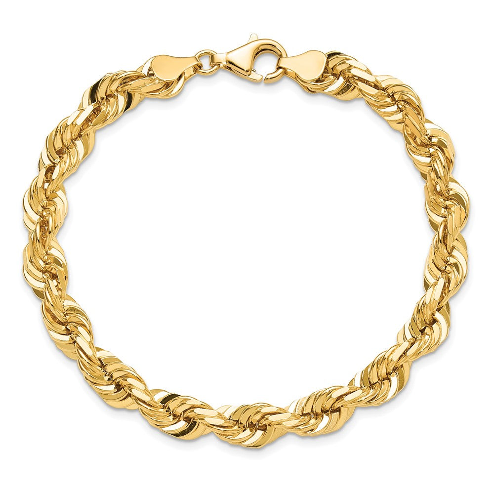 10k 7.0mm D/C Rope Fancy Lobster Clasp Chain