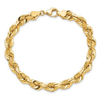 10k 7.0mm D/C Rope Fancy Lobster Clasp Chain