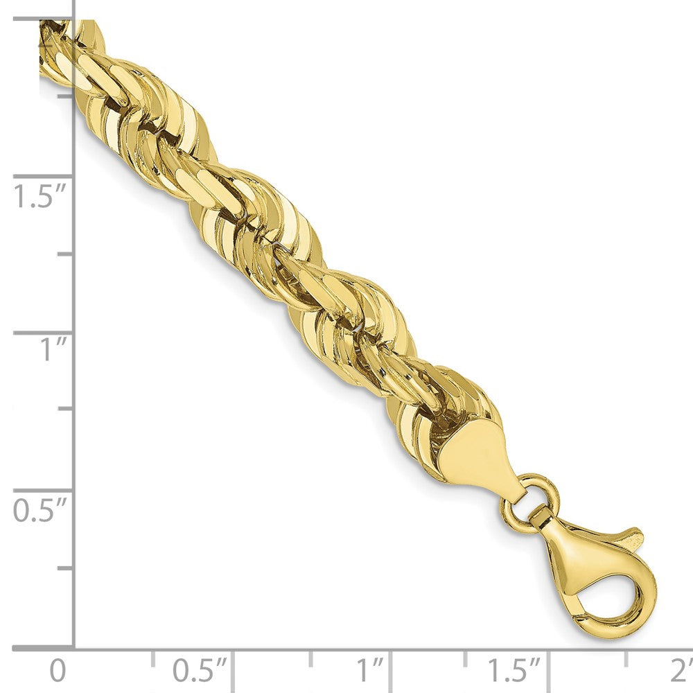 10k 7.0mm D/C Rope Fancy Lobster Clasp Chain