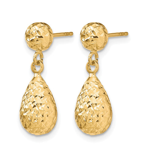 10K D/C Post Dangle Earrings