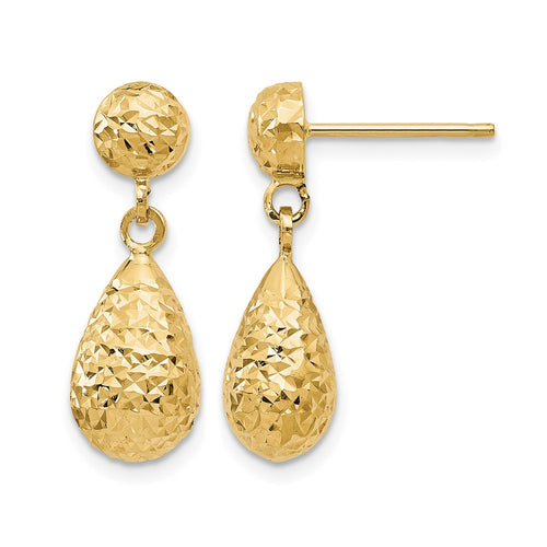 10K D/C Post Dangle Earrings