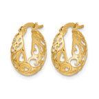 10K Polished Hinged Hoop Earrings