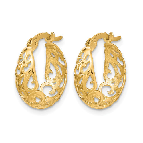 10K Polished Hinged Hoop Earrings