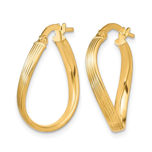 10K Polished Hinged Hoop Earrings