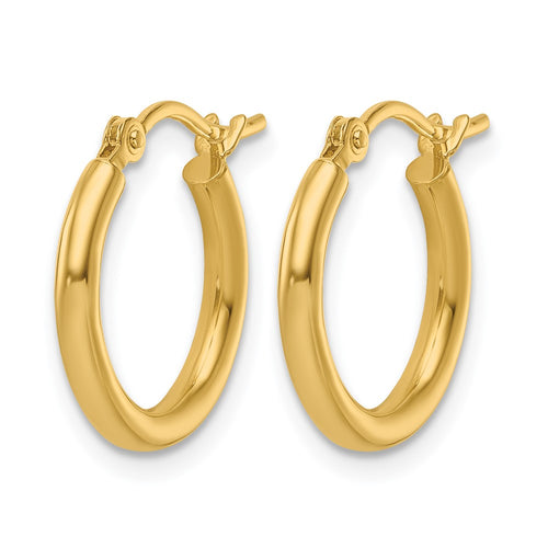 10K Polished Hinged Hoop Earrings