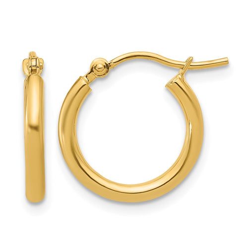10K Polished Hinged Hoop Earrings