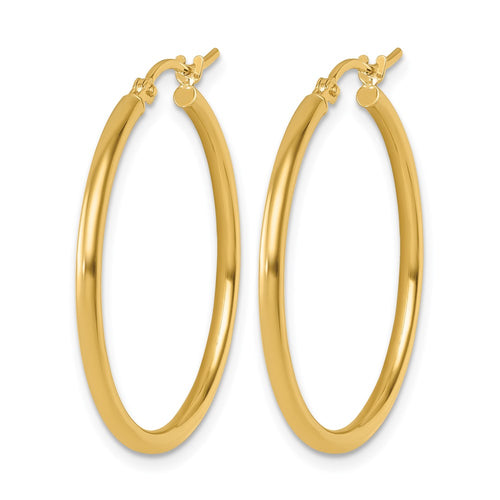 10K Polished Hinged Hoop Earrings