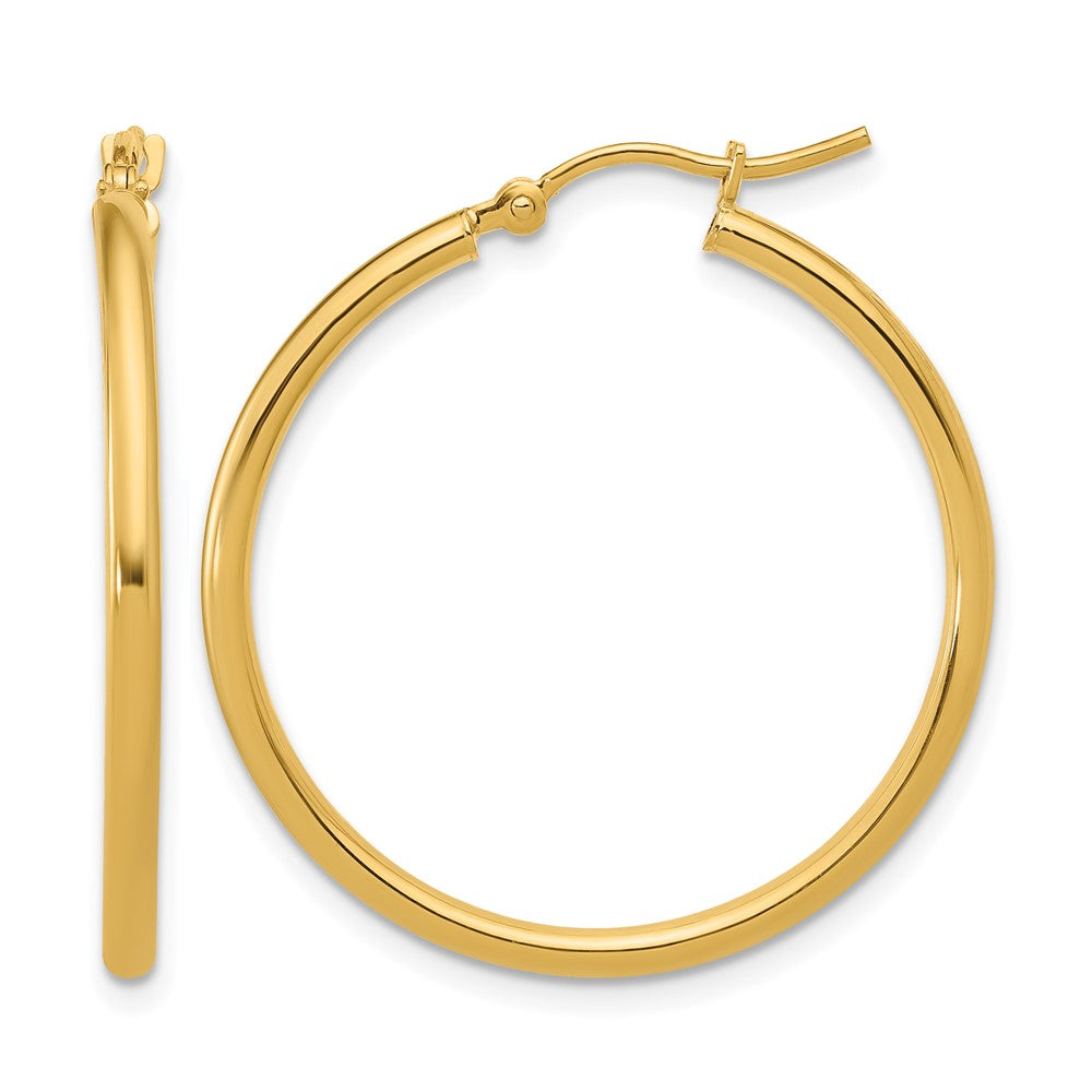 10K Polished Hinged Hoop Earrings