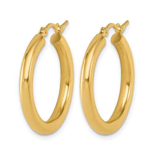 10K Polished Hinged Hoop Earrings