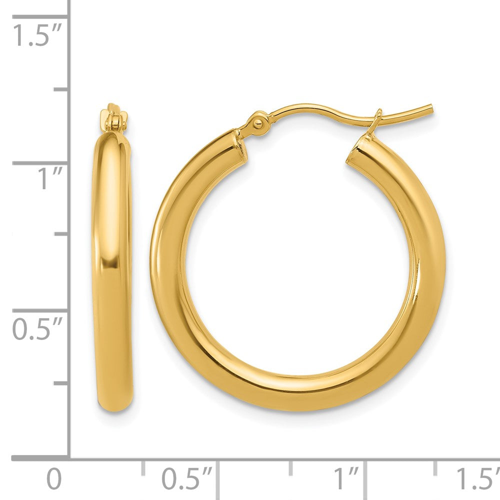 10K Polished Hinged Hoop Earrings