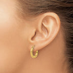 10K Polished Hinged Hoop Earrings
