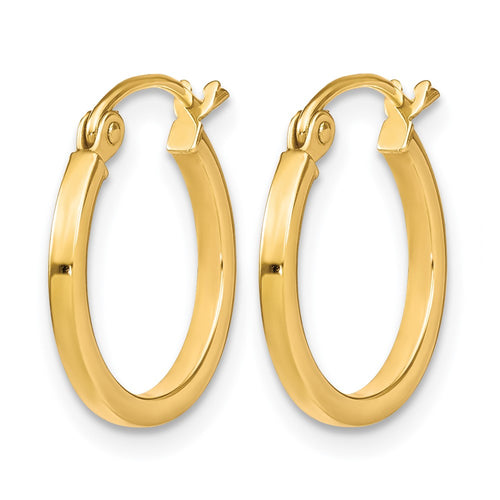 10K Polished Hinged Hoop Earrings