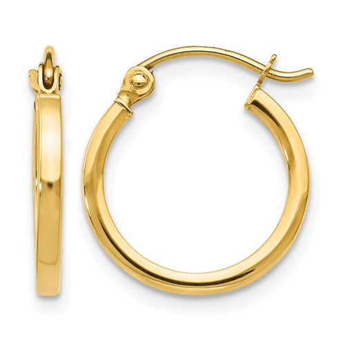 10K Polished Hinged Hoop Earrings