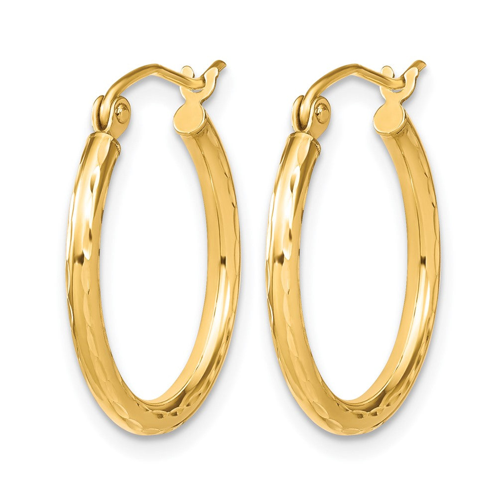 10K Textured Hinged Hoop Earrings