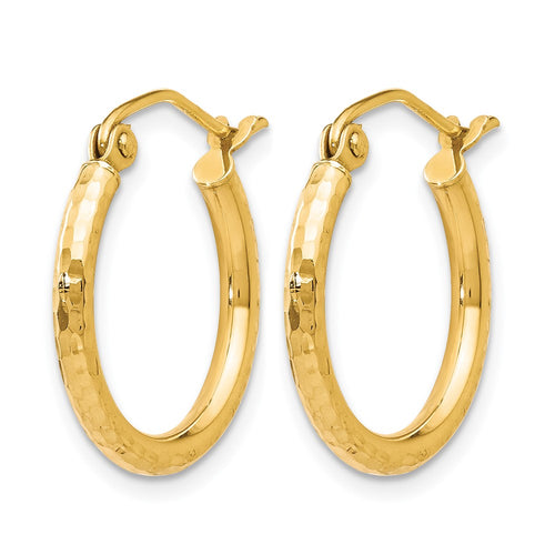 10K D/C Hinged Hoop Earrings