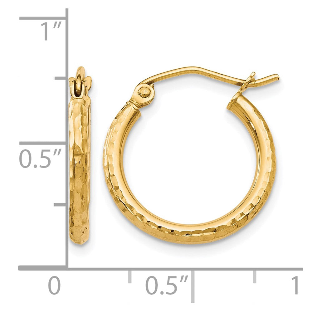 10K D/C Hinged Hoop Earrings