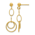 10K Post Dangle Earrings