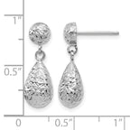 10K White Gold D/C Post Dangle Earrings