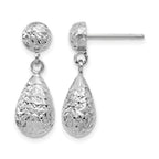 10K White Gold D/C Post Dangle Earrings