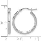 10K White Gold Polished Hinged Hoop Earrings