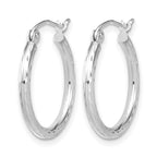 10K White Gold D/C Hinged Hoop Earrings