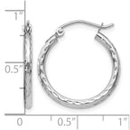 10K White Gold D/C Hinged Hoop Earrings