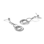 10K White Gold Post Dangle Earrings