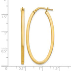 10K Polished Oval Hinged Hoop Earrings