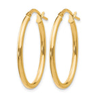 10K Polished Oval Hinged Hoop Earrings
