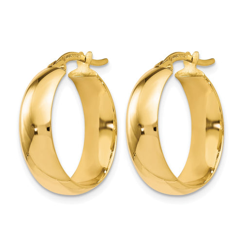 10K Polished Hinged Hoop Earrings