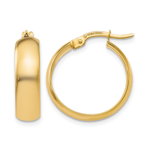 10K Polished Hinged Hoop Earrings
