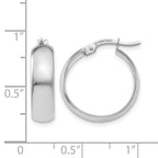 10K White Gold Polished Hinged Hoop Earrings