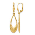 10K Polished and D/C Leverback Earrings