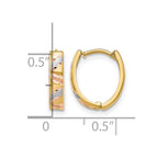 10K Two-tone with White Rhodium Polished and Satin D/C Earrings