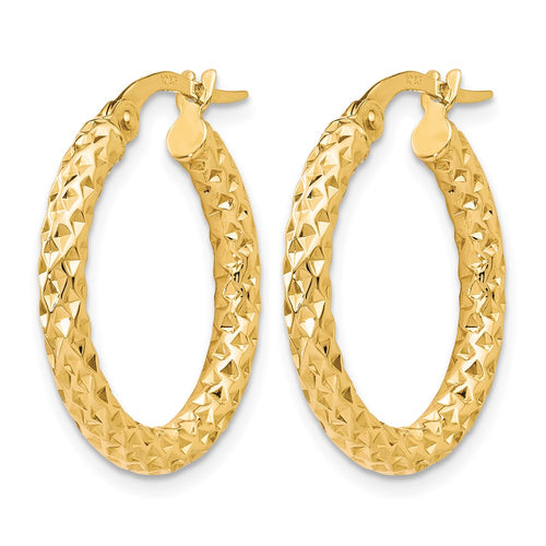 10K Polished D/C Hoop Earrings