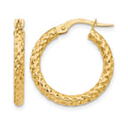 10K Polished D/C Hoop Earrings