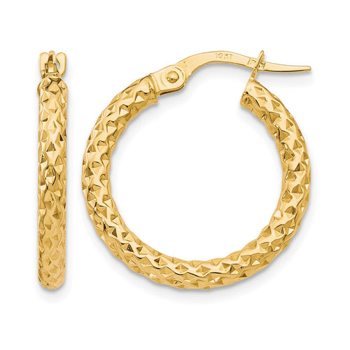 10K Polished D/C Hoop Earrings