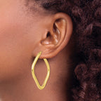 10K Polished Square Hoop Earrings
