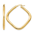 10K Polished Square Hoop Earrings