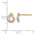 10K w/White Rhodium Polished Post Earrings