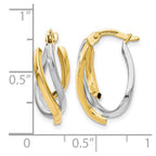 10K Two-tone Polished Twisted Hoop Earrings
