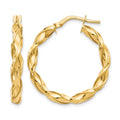 10K Polished Twisted Hoop Earrings