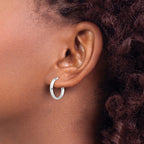 10K White Gold Polished Hoop Earrings