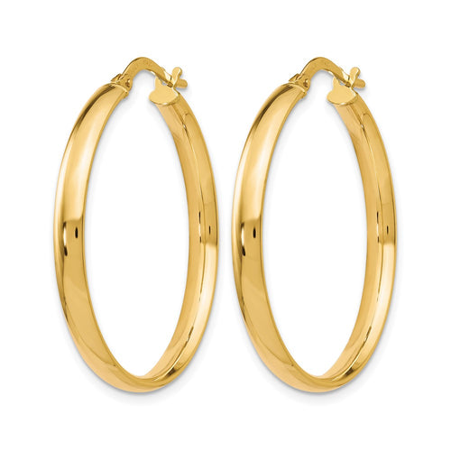 10K Gold Polished Hoop Earrings