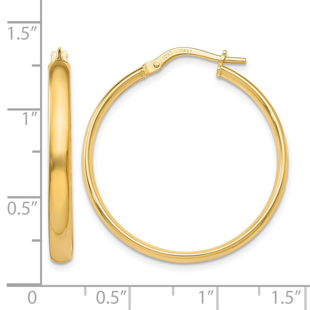 10K Gold Polished Hoop Earrings