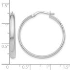 10K White Gold Polished Hoop Earrings