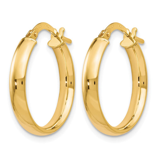 10K Gold Polished Hoop Earrings