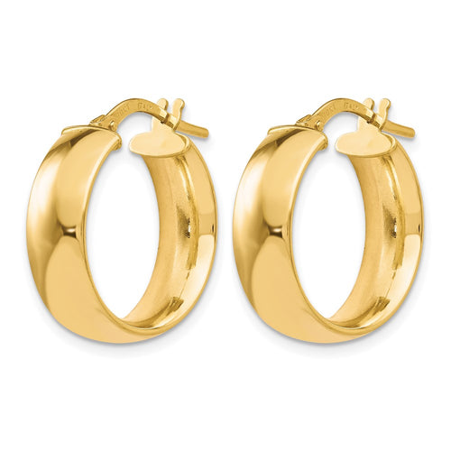 10K Gold Polished Hoop Earrings