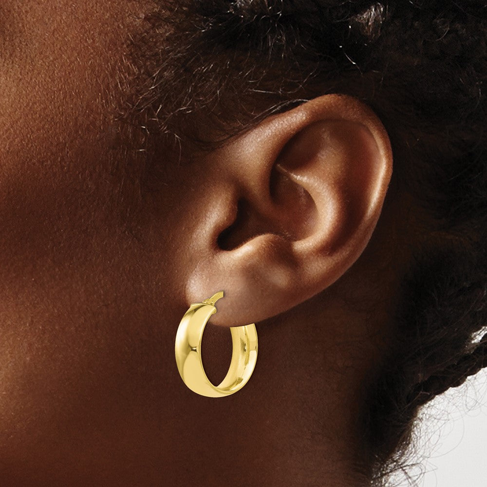 10K Gold Polished Hoop Earrings