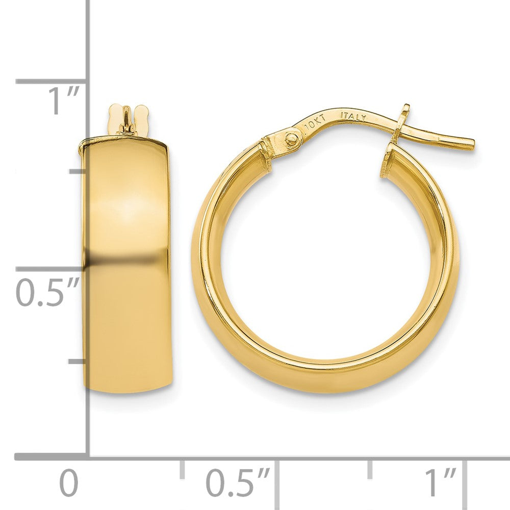 10K Gold Polished Hoop Earrings